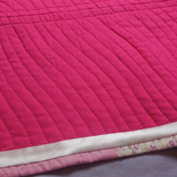 Vintage Vest Quilted Patchwork Cotton button down pink floral size Large Petite - Picture 12 of 17